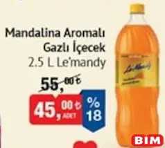 LE'MANDY MANDALİNA AROMALI GAZLI İÇECEK 2,5 L fiyat ve kampanya bilgisi